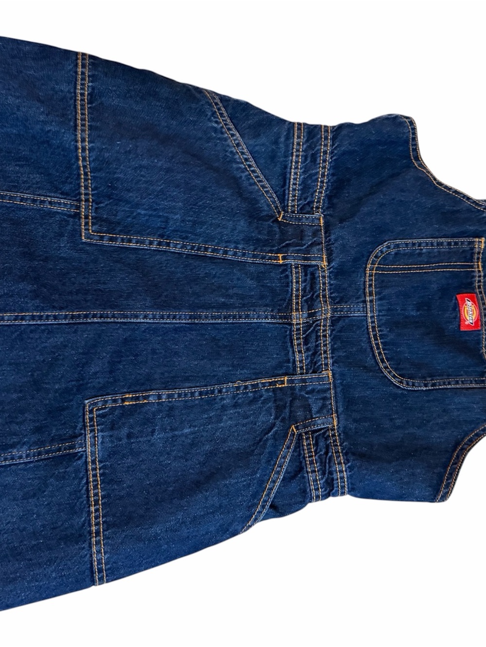 Dickies Indigo Denim skirt overall with Contrast Stitching